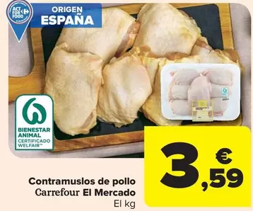 Oferta de Carrefour - Contramuslos De Pollo El Mercado por 3,59€ en Carrefour Market