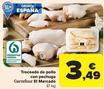 Oferta de Carrefour - Troceado De Pollo Con Pechuga El Mercado por 3,49€ en Carrefour Market