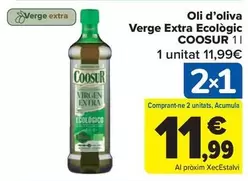 Oferta de Coosur - Oli D'oliva Verge Extra Ecológic por 11,99€ en Carrefour Market