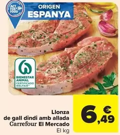 Oferta de Carrefour - Llonza de gall dindi amb allada El Mercado por 6,49€ en Carrefour Market