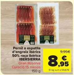 Oferta de Ibersierra - Pernil O Espatlla D'engreix Iberics 50% Raca Iberica por 8,95€ en Carrefour Market