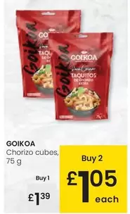 Oferta de Goikoa - Chorizo Cubes por 1,39€ en Eroski