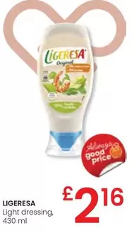 Oferta de Ligeresa - Light Dressing por 2,16€ en Eroski