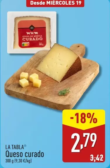 Oferta de La Tabla - Queso Curado por 2,79€ en ALDI