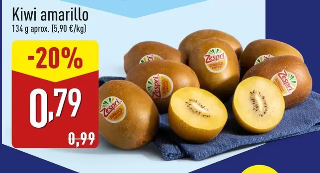 Oferta de Kiwi Amarillo por 0,79€ en ALDI