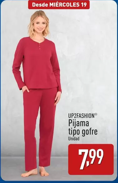 Oferta de Up2fashion - Pijama Tipo Gofre por 7,99€ en ALDI