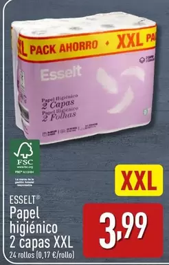 Oferta de Esselt - Papel Higiénico 2 Capas Xxl por 3,99€ en ALDI