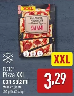 Oferta de Flete - Pizza Xxl Con Salami por 3,29€ en ALDI