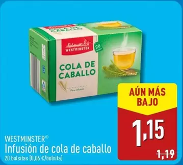 Oferta de Westminster - Infusion De Cola De Caballo por 1,15€ en ALDI