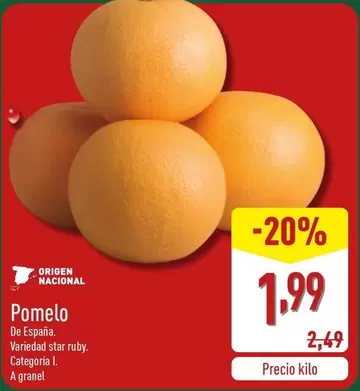 Oferta de Pomelo por 1,99€ en ALDI