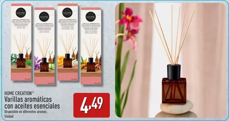 Oferta de Home Creation - Varillas Aromaticas Con Aceites Esenciales por 4,49€ en ALDI