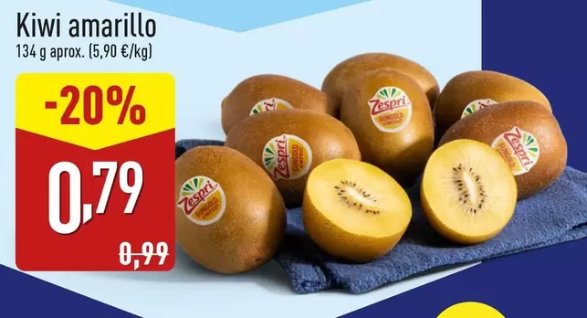 Oferta de Kiwi Amarillo por 0,79€ en ALDI