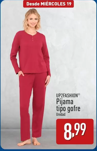 Oferta de Up2fashion - Pijama Tipo Gofre por 8,99€ en ALDI