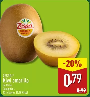 Oferta de Zespri - Kiwi Amarillo por 0,79€ en ALDI