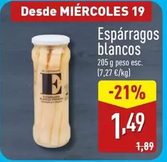 Oferta de Esparragos Blancos por 1,49€ en ALDI