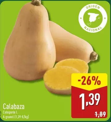 Oferta de Calabaza por 1,39€ en ALDI