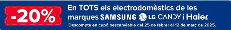 Oferta de Samsung / Lg / Candy / Haier - En Todos Los Electrodomesticos De Las Marcas  en Carrefour