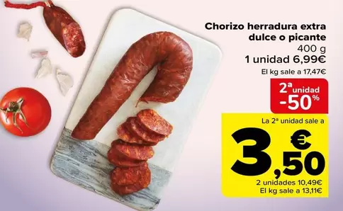 Oferta de Herradura - Chorizo Extra Dulce O Picante por 6,99€ en Carrefour