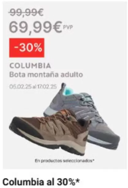 Oferta de Columbia - Bota Montaña Adulto por 69,99€ en Decathlon