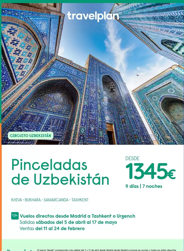 Oferta de Travelplan - Pinceladas De Uzbekistán por 1345€ en Travelplan