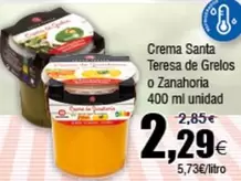 Oferta de Santa teresa - Crema De Salsa De Grelos O Zanahoria por 2,29€ en Froiz