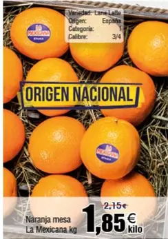 Oferta de Origen - Naranja Mesa La Mexicana por 1,85€ en Froiz