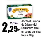 Oferta de Crivit - Anchoas Palacio De Oriente Del Cantabrico Msc En Aceite De Oliva por 2,25€ en Froiz