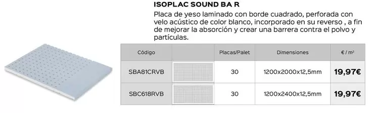 Oferta de Isoplac Sound Ba R  por 19,97€ en Isolana