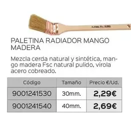 Oferta de Paletina Radiador Mango Madera por 2,29€ en Isolana