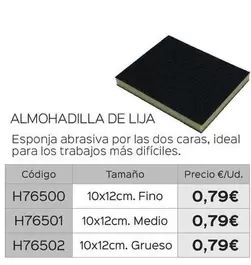 Oferta de Almohadilla De Lija por 0,79€ en Isolana