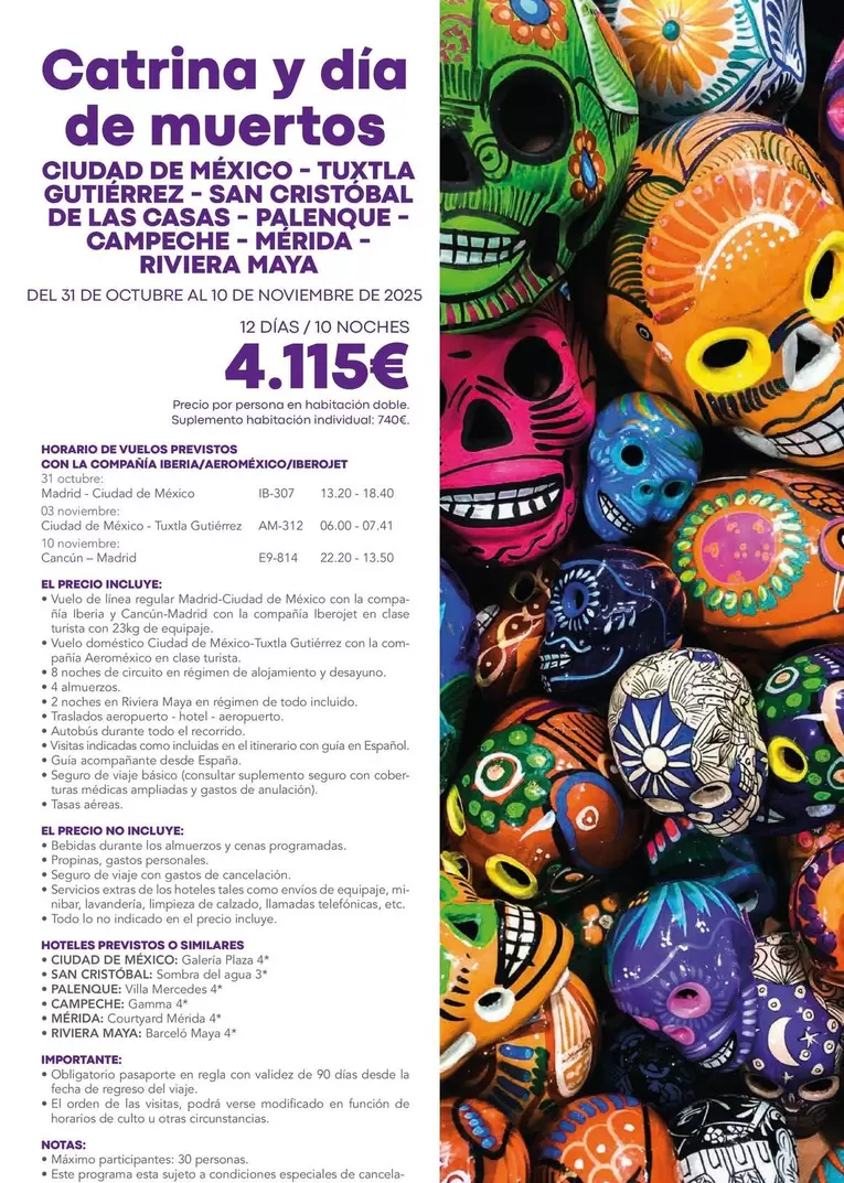 Oferta de Catrina Y Dia De Muertos por 4115€ en Nautalia Viajes