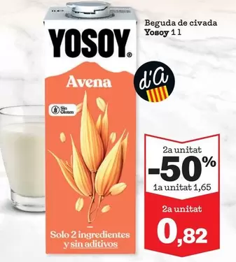 Oferta de YoSoy - Beguda De Civada por 1,65€ en Sorli