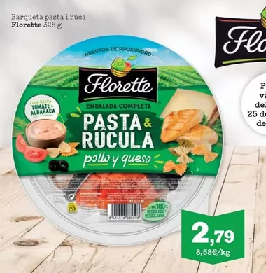 Oferta de Florette - Barqueta Pasta I Ruca por 2,79€ en Sorli