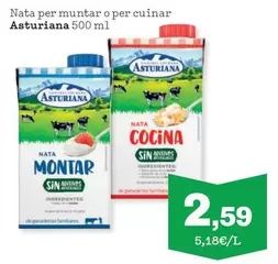 Oferta de Central Lechera Asturiana - Nata Per Muntar O Per Cuinar por 2,59€ en Sorli