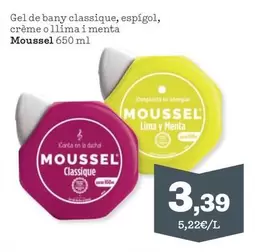 Oferta de Moussel - Gel De Bany Classique, Espigol, Crème O Llima I Menta por 3,39€ en Sorli