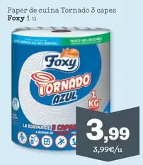 Oferta de Foxy - Paper De Cuina Tornado 3 Capes por 3,99€ en Sorli