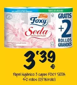 Oferta de Foxy - Papel Higiénico 3 Capas por 3,39€ en Cash Fresh