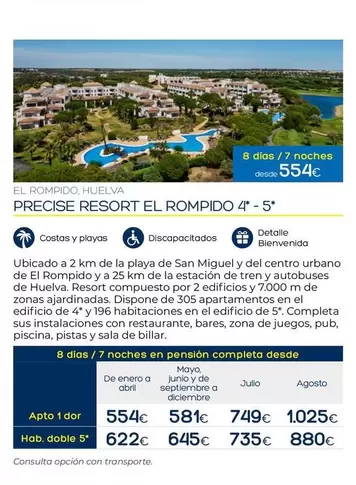 Oferta de San Miguel - El Romido Huelve Precise Resort El Rompido por 554€ en Viajes El Corte Inglés