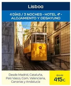 Oferta de Lisboa por 415€ en Viajes El Corte Inglés