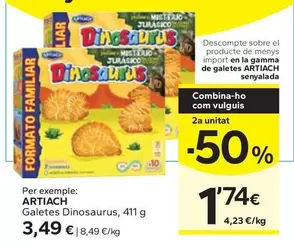 Oferta de Artiach - Galetes Dinosaurus por 3,49€ en Caprabo