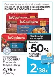 Oferta de La Cocinera - Crestes De Tonyina por 4,76€ en Caprabo