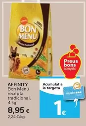 Oferta de Affinity - Bon Menú Recepta Tradicional por 8,95€ en Caprabo