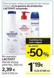 Oferta de Lactovit - Gel De Dutxa Amb Llet por 2,39€ en Caprabo