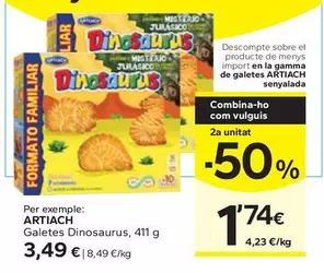 Oferta de Artiach - Galetes Dinosaurus por 3,49€ en Caprabo