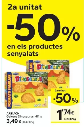 Oferta de Artiach - Galletas Dinosaurus por 3,49€ en Caprabo