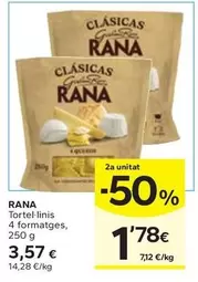 Oferta de Rana - Tortel Linis 4 Formatges por 3,57€ en Caprabo