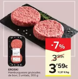 Oferta de Eroski - Hamburgueses Gruixudes De Bovi por 3,59€ en Caprabo