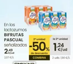 Oferta de Pascual - En Los Lactozumos Bifrutas Senalizados por 2,49€ en Eroski