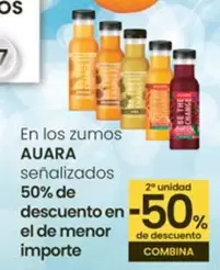 Oferta de Auara - En Los Zumos Senalizadas 50% De Decuento En La De Menor Importe en Eroski