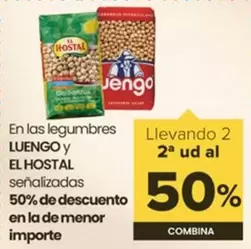 Oferta de En Las Legumbres Luengo Y El Hostal Senalizados 50% De Descuento En La De Menor Importe en Autoservicios Familia